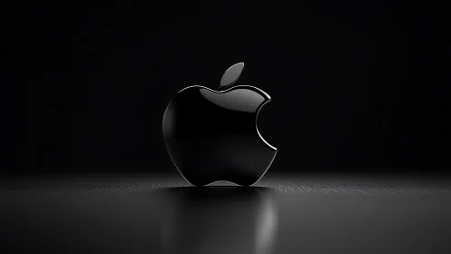 Luminous Apple Suspended in Obsidian Silence.