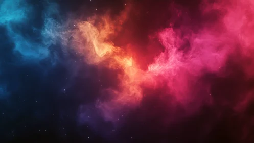 Chromatic nebula cloud with triadic gradient and soft volumetrics