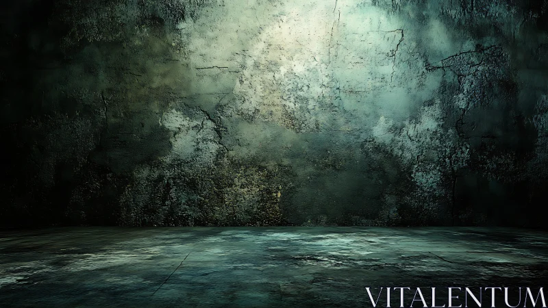 Textured concrete wall and floor under diffuse central light