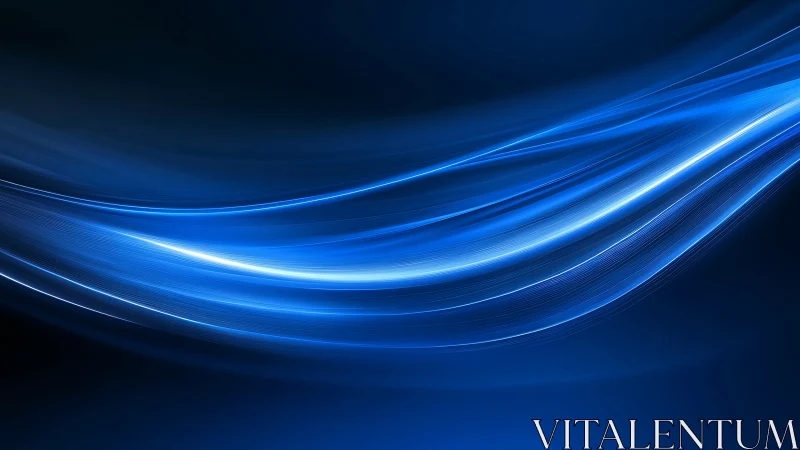 Electric blue light waves on dark abstract background.