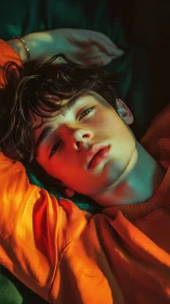 Colored Light Portrait Study.