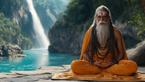 Waterfall-washed sage settles into timeless riverlight calm