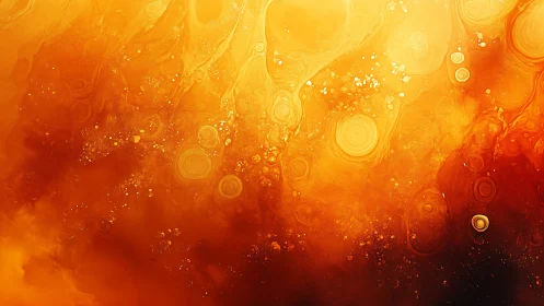 Luminous Golden Liquid Dreams in Fiery Motion