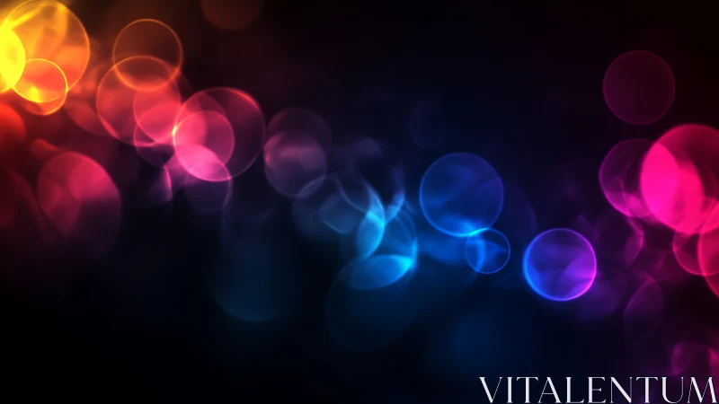 Color orbs drift like neon bubbles across velvet night