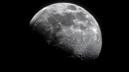 High-contrast lunar terminator reveals detailed cratered topography