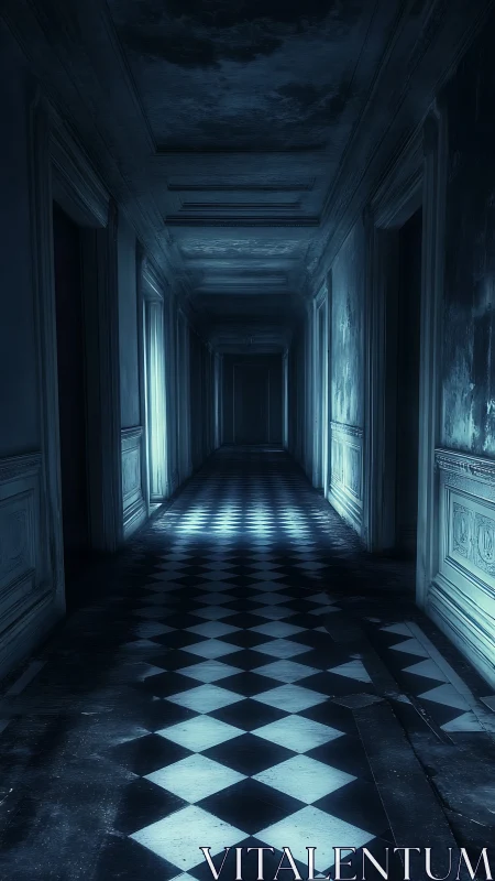 Moonlit corridor of haunted tiles and vanishing whispers.