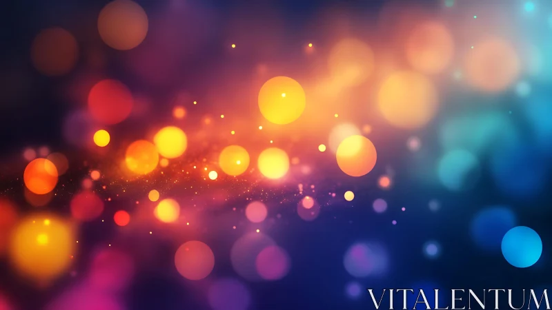 Vibrant Abstract Bokeh Lights in Warm and Cool Tones Digital Art.
