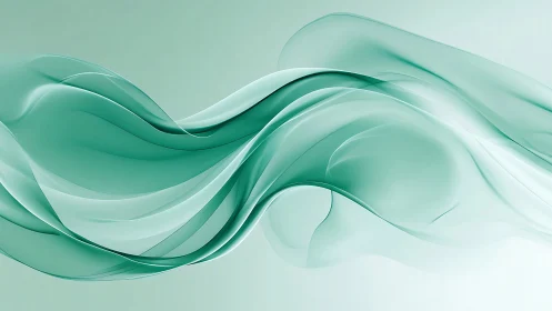 Translucent teal wave-like digital abstract composition.