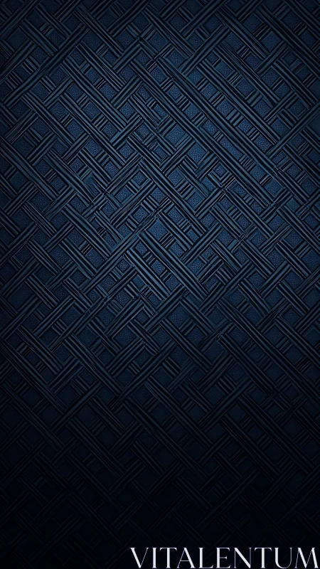 Dark geometric weave texture glows with subtle blue depth
