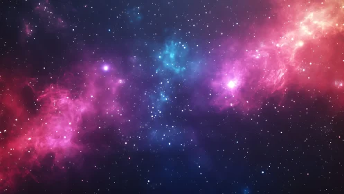 Vibrant nebula clouds glow across deep star field.