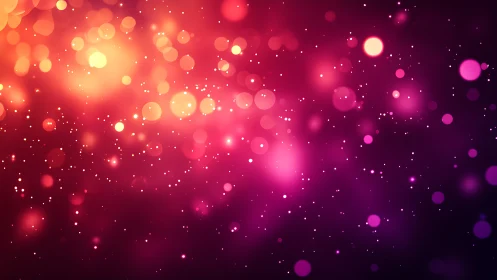 Digital bokeh field shows multicolored circular light forms