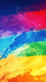Vivid rainbow abstraction with bold sweeping paint strokes.