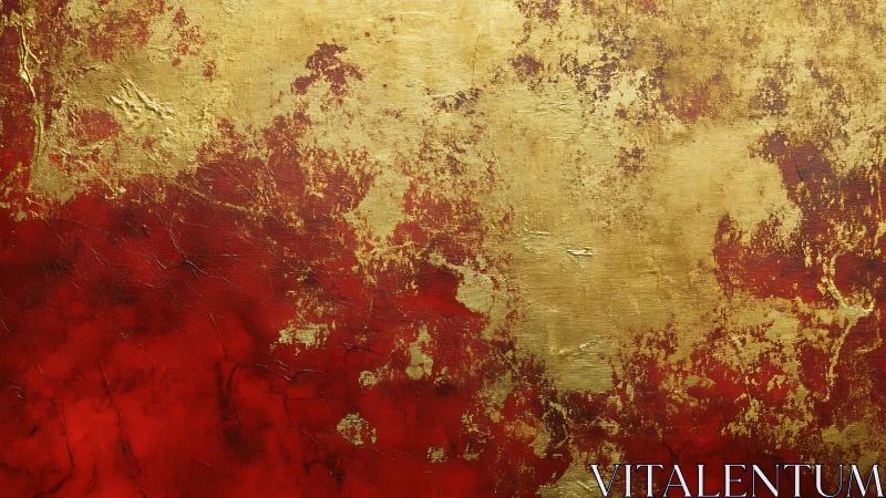 Textured red and gold abstract field with distressed layering.