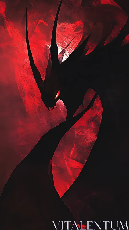 Bloodfire wyrm coils through scarlet storm and shadowed flame.