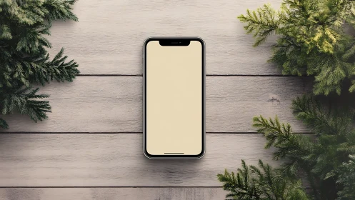 Peaceful Phone Moment Among Lush Greenery.