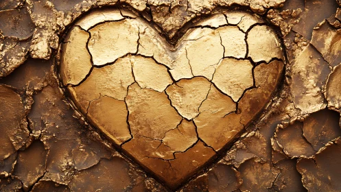 A Cracked Heart Emerges from Golden Earth.