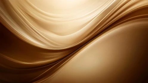 Smooth flowing golden abstract waves digital background art.
