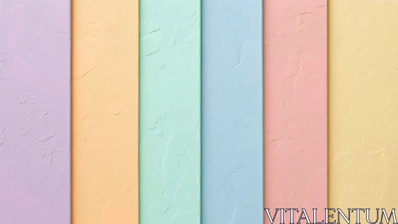 Vertical pastel plaster panels form evenly spaced textured bands
