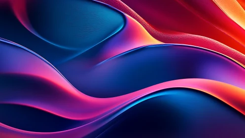 Curved gradient surfaces form layered flowing bands in view