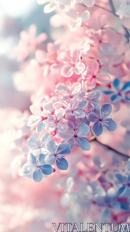 Soft Blooming Lilacs in Golden Sunlight.