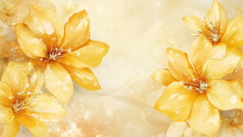 Golden Flowers with Luminous Particles in Warm Ambient Space