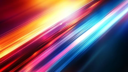 Diagonal streaks of vivid light in multicolor gradient art