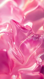 Liquid candy petals swirl in glossy neon pink waves