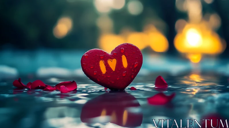 Luminous Heart Resting in Twilight's Tender Embrace