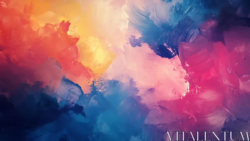 Soft sunrise clouds swirling in dreamy painted color.