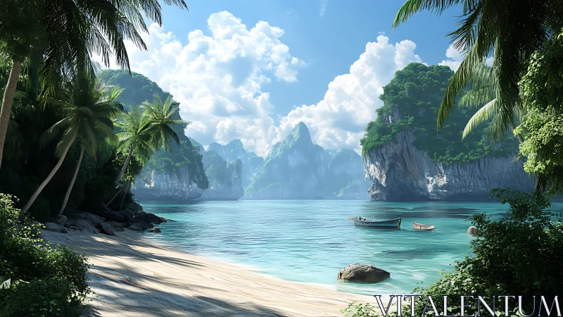 Tropical Paradise Discovered: Limestone Cliffs Frame Emerald Waters.