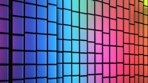 Vibrant Gradient Geometric Wall in Modern Digital Art Style.