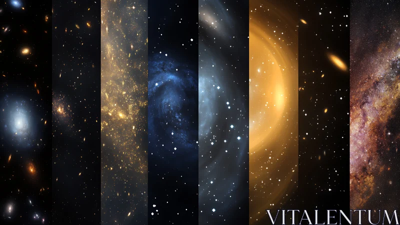 Striped cosmic panoramas show layered deep galaxy fields