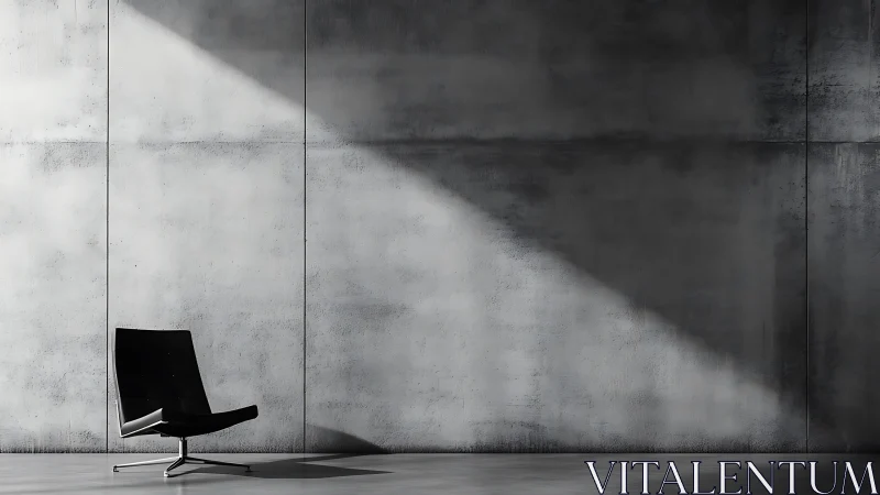 Solitary Chair in Concrete Minimalism.