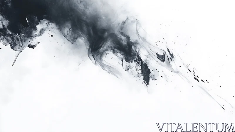 Monochrome ink abstraction with diagonal negative space tension.