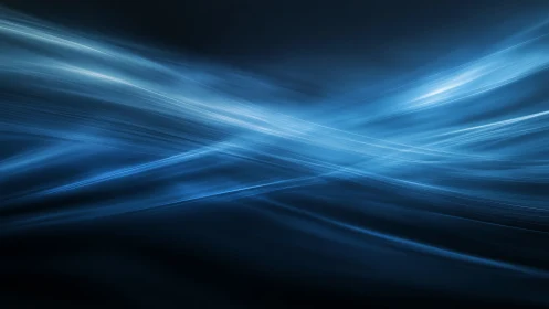 Blue luminous light trails over deep gradient background.