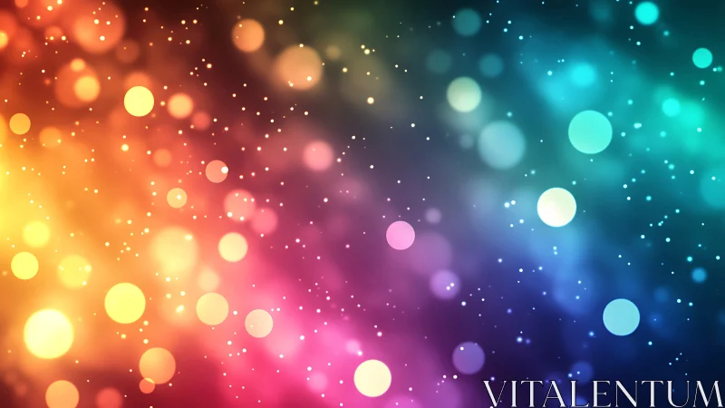 Multicolored bokeh circles form a soft radial gradient field