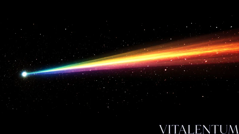 Spectral comet trail renders high-velocity rainbow light dispersion