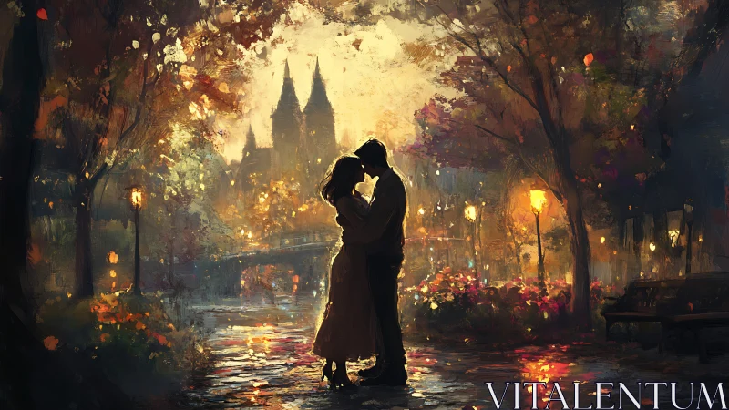 Twilight Embrace Under Cathedral Spires.