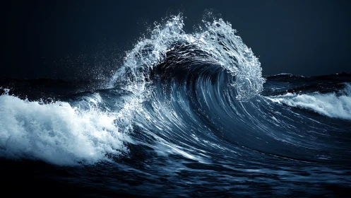 High-contrast nocturnal breaker with dynamic fluid curvature.