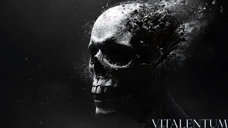 Cranial fragmentation in high-contrast particulate dispersion study.