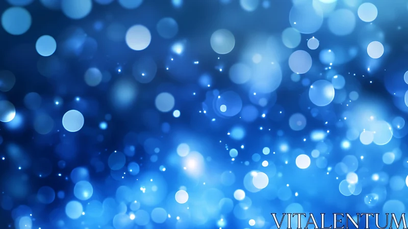 Abstract blue bokeh background with glowing light circles effect.