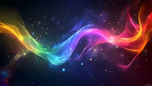 Spectral energy filaments traversing a luminous stellar field.