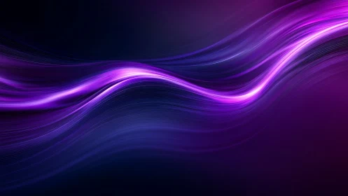 Neon violet lightwave ribbons in flowing abstract motion design.
