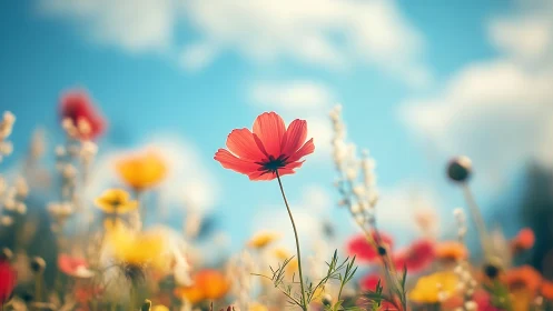 Rosy Cosmos Dancing Through Golden Light