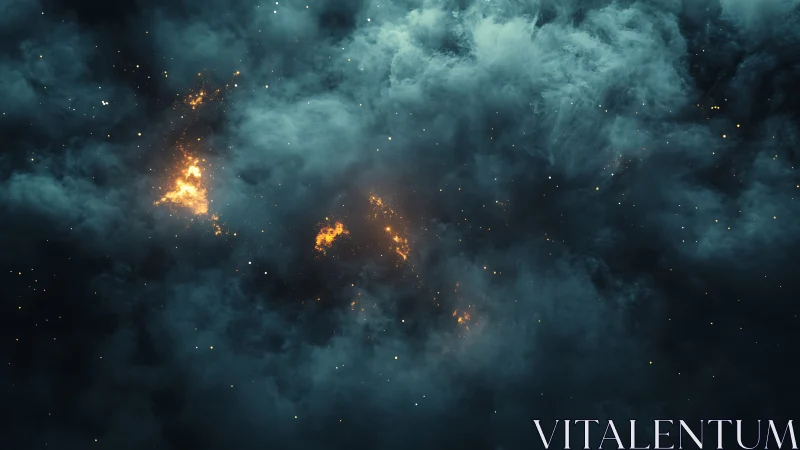 Cosmic Drama: A Celestial Dance of Fire and Shadow