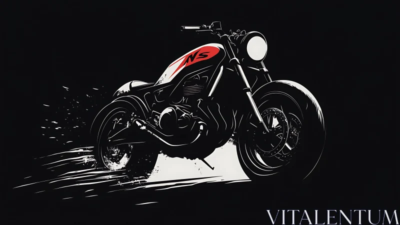 Midnight street racer kicking up a tide of bold white dust.