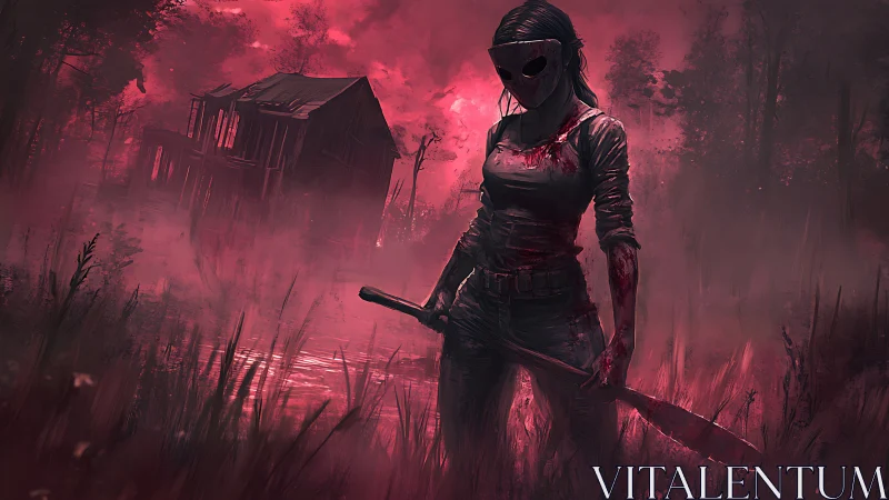 Masked midnight butcher stalks the crimson foggy marshlands.