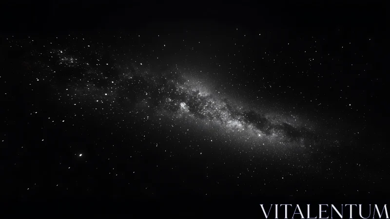 Stellar river of the Milky Way in monochrome spacescape.