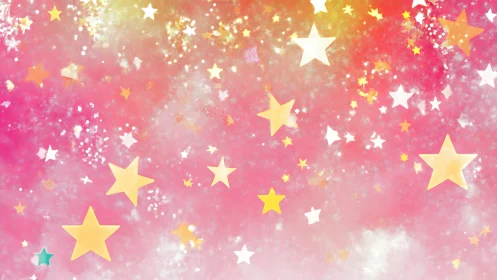 Pastel starfield drifts across a dreamy pink night sky