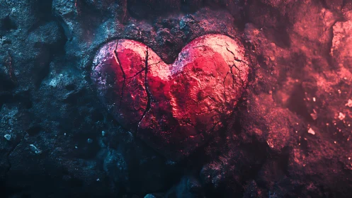 Luminescent Heart Blooms in Neon Duality.